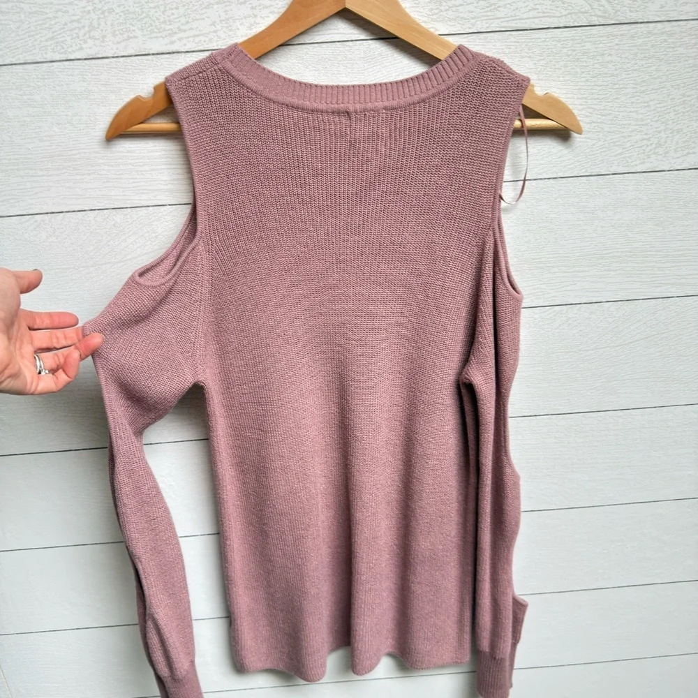 Hippie Rose | Mauve Cutout Sleeve Sweater – Soft Edge | Size L